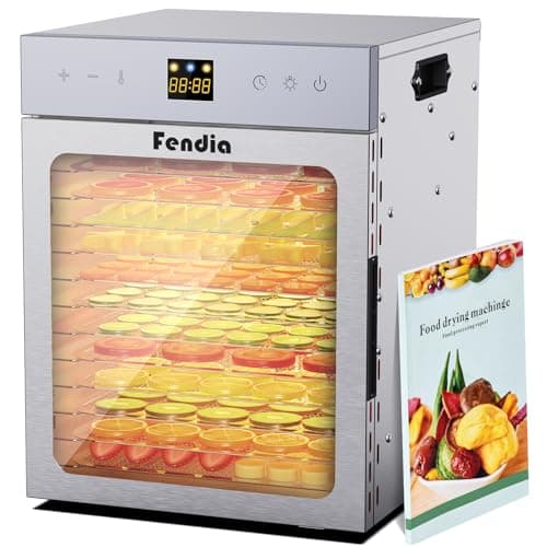Food Dehydrator for Jerky, 12 Stainless Steel Trays, 1200W Fruit Dehydrator, 24H Timer and 190°F Temperature Control, Overheat Protection, Food Dryer for Jerky, Herbs, Fruit, Dog Treats - Image 1