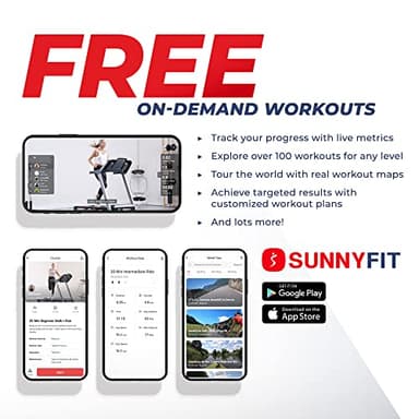 Sunny Health & Fitness HELIUS LITE Premium Dual Mode Walking/Running Treadmill with Advanced Brushless Technology & Exclusive SunnyFit App Enhanced Bluetooth Connectivity - Image 2