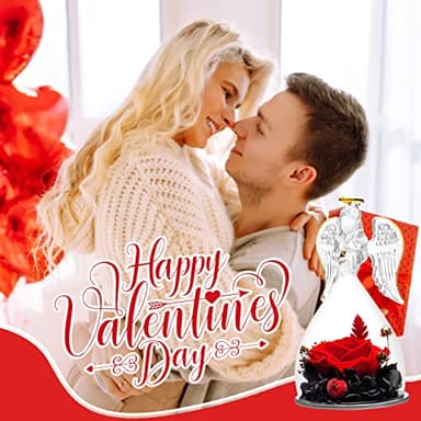 ANWEAO Mothers Day Flowers Gifts for Mom,Preserved Flower Rose in Glass Angel Figurines,Angel Gifts for Women Grandma Wife Sister,Angel Rose Birthday Gifts for Women Mom Wife - Image 9