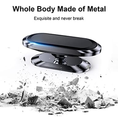 【2-PACK】Magnetic phone holder for car, [ Super Strong Magnet ] [ with 4 Metal Plate ] iPhone Magnetic car mount for cell phone, [ 360° Rotation ] Universal Dashboard adhesive Car Magnetic Phone Mount - Image 3