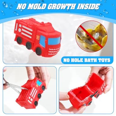 Bath Toys for Toddlers 1-3 - Toy Car Mold Free Baby Bath Toys for Infants 6-12 Months No Hole Bath Toys for Babies Toddlers Bathtub Toys Pool Toys Bath Toys for Kids Ages 1-3 Water Toys for Kids - Image 4