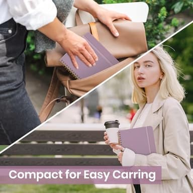 Lined Spiral Journal Notebook for Women, A5 College Ruled Journals for Writing, Hardcover Notebooks for Work, Note taking and Office School Supplies,140 Pages - Purple - Image 8