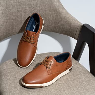 Jousen Men's Casual Shoes Memory Foam Mens Fashion Sneakers 3 Eyelets Business Dress Sneaker (A81Q06 Yellow Brown 11) - Image 9