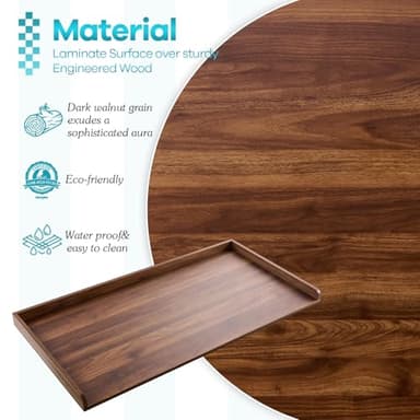 Kaboon Washer Dryer Countertop, Melamine Countertop with Edge Rails - 27.5" Depth x 54" Width Laundry Room Organization, Dark Walnut - Image 4
