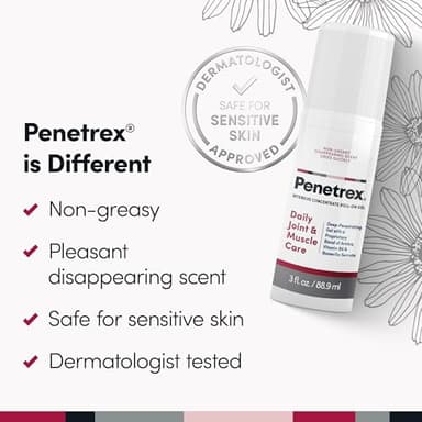 Penetrex Joint & Muscle Therapy - Soothing Gel for Back, Neck, Hands, Feet - Premium Whole Body Rub with Arnica, Vitamin B6 & MSM - 3oz Roll On Gel (2-Pack) - Image 3