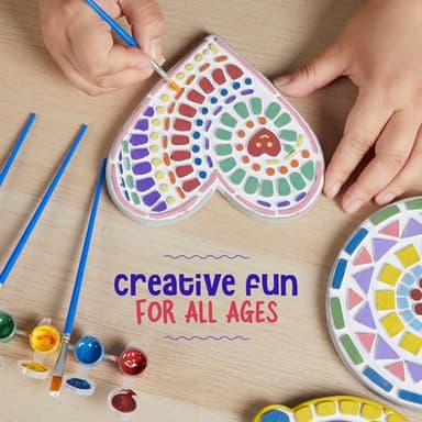 Dan&Darci Stepping Stones Painting Kit for Kids - Outdoor Crafts - Paint 5 Garden Stone - Unicorn Craft Kits for Boys, Girls Ages 6-12 - Gifts for Boy, Girl Age 6, 7, 8, 9, 10 + Year Old - Summer Gift - Image 5