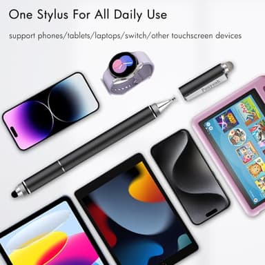 Penyeah Stylus Pen, 4 in 1 Disc Stylus Pens for Touch Screens, High Precision and Sensitivity Universal Capacitive Stylus, Stylist for Tablets,iPhone,iPad,Laptops with 4 Replacement Tips - Black - Image 6