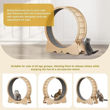 Cat Wheel, 43" L Large Cats Exercise Running Wheel, Cat Treadmill for Indoor Cats - Image 3