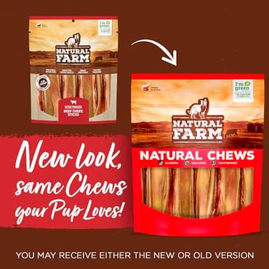 Natural Farm Bully Chips (9-12 Inch, 8 Oz.), Digestible Beef Cheek from Grass-Fed Cows, Non-GMO, Grain-Free, Natural Long-Lasting Dog Chews for Small, Medium & Large Dogs, Great Rawhide Alternative - Image 2