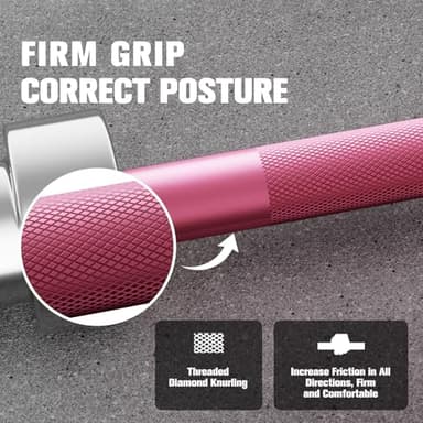 RITFIT Olympic Barbell 4ft/4.8ft/6ft - 2 Inch Weight Bar for Strength Training, Weightlifting, Squat, Deadlift, Bench Press, Curl, Overhead Press - 350lbs/500lbs Capacity 6FT Pink - Image 6