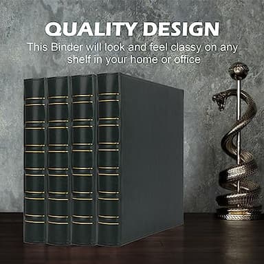 LETVPVOW Vintage Hardback 3 Ring Binder 1 Inch, Professional Leather Binder 3 Ring, Three Ring Binders Fits 8.5" x 11", D Ring Binders for Photo Album, Home, School and Office Supplies- Dark Green - Image 8