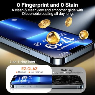EZ-GLAZ-4+2 Pack for iPhone 13 Pro Max Privacy Screen Protector[6.7 inches] With Camera Lens Protector, [Drop Protection] 9H Hardness Full Coverage Anti-Spy Tempered Glass Film, Easy to install - Image 8