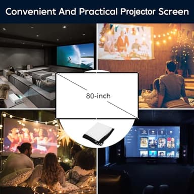 TMY 1080P Full HD Portable Mini Projector, Upgraded Bluetooth Movie Projector with Screen, Compatible with TV Stick Smartphone/HDMI/USB, Indoor & Outdoor Use - Image 2