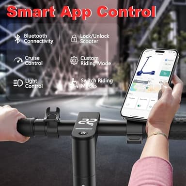 Electric Scooter, 8.5" /10" /14" Tire, 16/19/22 Mph Top Speed, 12/21/27/28/49/50 Miles Long Range, Folding Escooter for Adults and Teens with Seat Bag, Dual Braking, Dual Suspension, App - Image 6