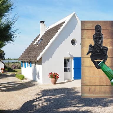 Luwanburg Black Nautical Mermaid Bottle Opener Wall Mounted Beer Cap Opener Cast Iron for Beach - Image 4