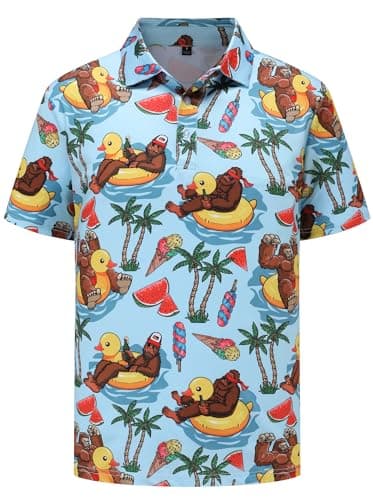 Men's Funny Golf Polo Shirts Short Sleeve Performance Moisture Wicking Quick Dry Golf Polo Shirts for Men - Image 2