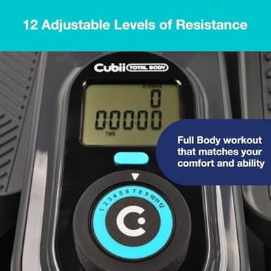 Cubii Total Body - Compact 2-in-1 Elliptical with 12 Resistance Levels, Low-Impact Cardio & Strength Training with an Ergonomic Pulley System for a Full-Body Workout Anywhere You Sit - Adult to Senior - Image 4