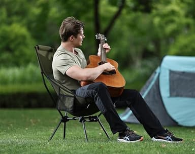 MARCHWAY Lightweight Folding High Back Camping Chair with Head Support, Stable Portable Compact for Outdoor Camp, Travel, Beach, Picnic, Festival, Hiking, Backpacking (Highback Green) - Image 2