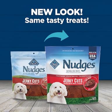 Blue Buffalo Nudges Jerky Cuts Dog Treats, Made in the USA with Natural Ingredients, Steak, 16-oz Bag - Image 10