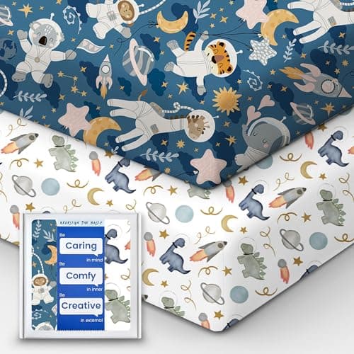Premium Fitted Baby Boy Crib Sheets for Standard Crib Mattress - Ultra-Soft Jersey Knit Crib Mattress Sheet, Safe and Snug, Durable, Stylish Crib Sheet, 28''x52''x9'' Extra Deep Pocket - Image 1