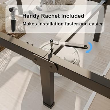 18 inch Queen Bed Frame with Round Corner Legs and Headboard Hole Mattress Slide Stopper 3500 lbs Heavy Duty Metal Platform,Steel Slats Support,No Box Spring Needed,Easy Assembly,Noise Free - Image 5