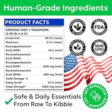 Bark&Spark Fish Oil for Dogs - Natural Omega-3 - Skin & Coat Support - Liquid Food Supplement for Pets - Natural EPA + DHA Fatty Acids for Joint Function, Immune & Heart Health 32oz - Salmon - Image 5