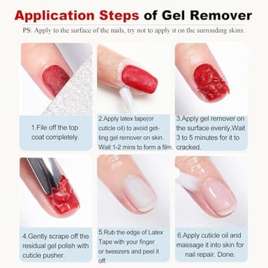 Gel Nail Polish Remover,Gel Remover for Nails No Need to Soak or Wrap, Quickly Remove Nail Polish in 2-5 Minutes, Professional Nail Remover Kit - Image 8