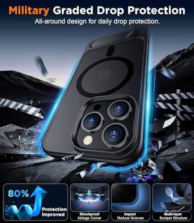 Temdan Magnetic Compatible with iPhone 14 Pro Max Case, [Built-in Invisible Kickstand][Compatible with MagSafe] [Military Grade Shockproof] Slim Translucent Matte Phone Case for iPhone 14 Pro Max 6.7" - Image 4