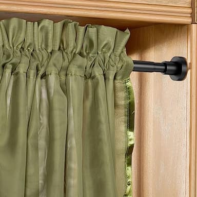 BRIOFOX Shower Curtain Rod Adjustable 32-61 Inch, Spring Tension Shower Rod No Drilling Non Slip, Matte Black - Image 2