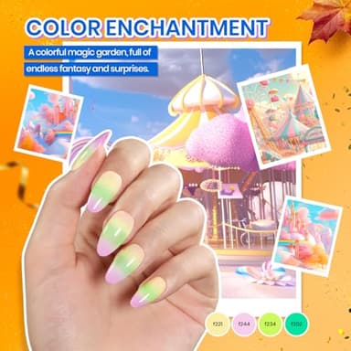Beetles Gel Nail Polish Kit with U V Light - 80Pcs Fall Nail Fest Color Enchantment 55 Colors Gel Polish Starter Kit with Base Top Coat DIY Nails Stickers Manicure Tools Gift for Women Teens Girls - Image 8