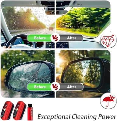 3PCS Automotive Oil Film Cleaning Brush for Car Windows, 9.52 oz Reusable Anti Fog for Car Windshield Cleaner Tool, All-in-One Glass Cleaning Board Set - Image 4