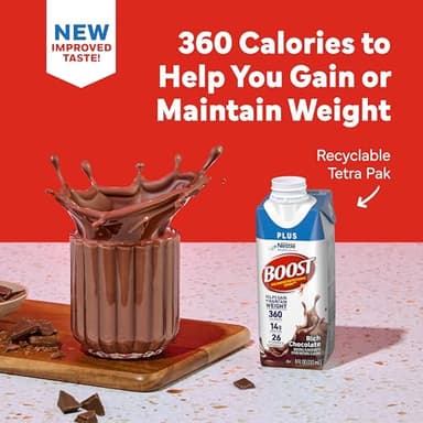 BOOST Plus Nutritional Drink, Rich Chocolate, 8 fl oz (Pack of 24) - Image 4