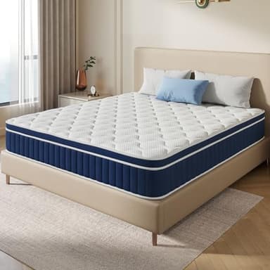 Rolanstar Full Size Mattress, 10 Inch Foam Hybrid Mattress with Independent Spring, Medium Firm Mattresses in a Box, Breathable and Pressure Relief, CertiPUR-US - Image 1