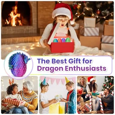 4Pcs 3D Printed Dragon Eggs with Dragon Inside Articulated Animals Cool Crystal 3D Print Dinosaur Toy Dino Eggs for Boys Girls Home Decor - Image 6