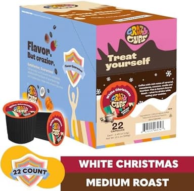 Crazy Cups Flavored Coffee for Keurig K-Cup Machines, White Christmas, Hot or Iced Drinks, 22 Single Serve, Recyclable Pods - Image 4