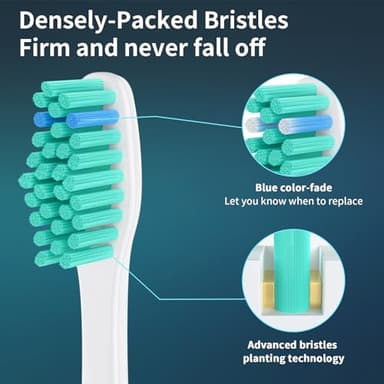 OLINS KAKO Replacement Heads for Philips Sonicare, Toothbrush Replacement Head Compatible with Phillips Sonicare E-Series Screw-on Handles for Essence, Advance, Elite, CleanCare, Extreme, 6 Pack - Image 5