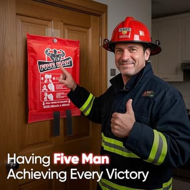 FIVEMAN Emergency Fire Blanket for Home Kitchen -40"x40"- Flame Fiberglass Fire Blankets for House Camping Car Office School Emergency Survival Safety - with Blanket Hook and Glove (1-Pack) - Image 2