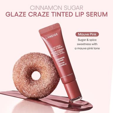 LANEIGE Glaze Craze Tinted Lip Serum, Cinnamon Sugar: Hydrating Lip Serum for Glossy, Nourished Lips with Plumping Polypeptides - Image 7