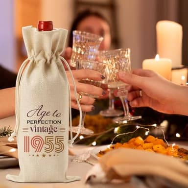 FBCCZEY Funny 70th Birthday Gifts for Women Men Wine Bag, Birthday Gifts for 70 Year Old Woman Wine Bags, Happy Anniversary 70th birthday Party Decorations for Women Men Wine Bottle Bag - Image 3