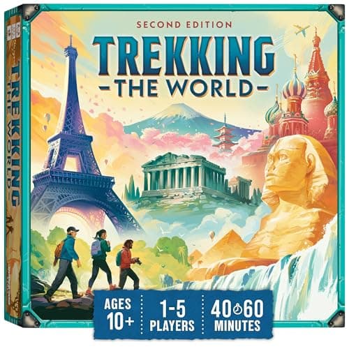 Trekking The World (2nd Edition) - The Award-Winning Family Board Game | Great for Kids Ages 10 and Up | Easy to Learn | Designed for Globetrotters by Underdog Games - Image 1