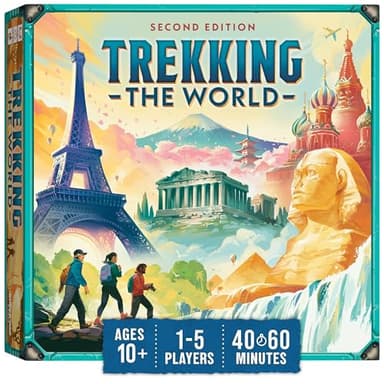 Trekking The World (2nd Edition) - The Award-Winning Family Board Game | Great for Kids Ages 10 and Up | Easy to Learn | Designed for Globetrotters by Underdog Games - Image 1