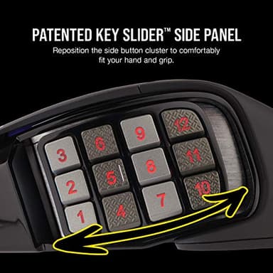 CORSAIR SCIMITAR RGB ELITE Wired MOBA/MMO Gaming Mouse – 18,000 DPI – 17 Programmable Buttons – iCUE Compatible – PC, Mac, PS5, PS4, Xbox – Black - Image 4