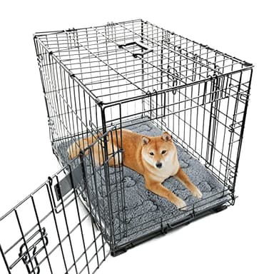 Dog Bed Crate Mat(36" X 23") 2 Pack, Soft Plush Dog Bed Pad Machine Washable Crate Pad, Grey - Image 6