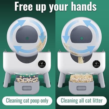 Self Cleaning Litter Box - Automatic Cat Litter Box self Cleaning, with 1 Roll Trash Bags and Mat, Small-White - Image 5