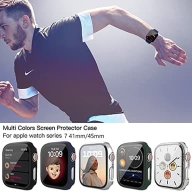 Haojavo 5 Pack Case with Tempered Glass Screen Protector for Apple Watch Series 9 8 7 45mm, PC Hard Ultra-Thin Slim Fit Scratch Resistant Bumper Protective Cover for iWatch S9 S8 S7 45mm Accessories - Image 7