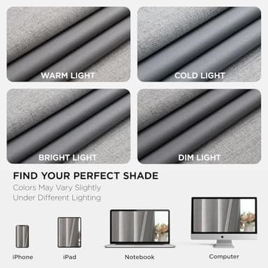 Joydeco Blackout Curtains 96 Inches Long, Light Blocking Curtains for Bedroom 2 Panels with Grommets, Thermal Insulated, Noise Reducing Room Darkening Drapes Privacy Protection for Living Room Window - Image 9