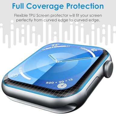 UniqueMe 8 Pack for Apple Watch Series 11/10 Screen Protector 46mm - [Strong Asorption] [Flexible TPU Not Glass][Non-Bubbles] iWatch Anti-Scratch Protection HD Clear Cover Soft Film - Image 4