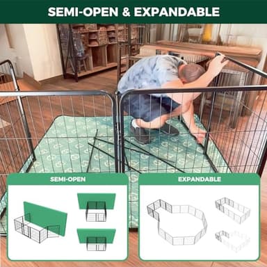 FXW Homeplus Unleashed Indoor Dog Playpen - Stress-Free and Safe Play, Heavy Duty 32 Inch 6 Panels Dog Pen for Small and Medium Dogs, Black│Patented - Image 7