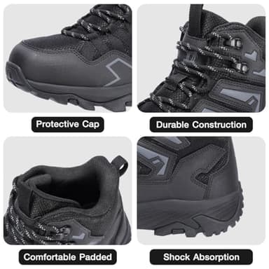 CAMEL CROWN Men's Waterproof Hiking Boot Rugged Work boots Comfortable for Backpacking Trekking Trails Outdoor（Black,10 US - Image 6