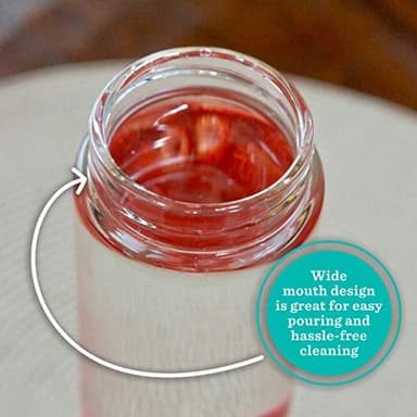 Juice Bottles - 4 Pack Wide Mouth Glass Bottles with Lids - for Juicing, Smoothies, Infused Water, Beverage Storage - 16oz, BPA Free, Stainless Steel Lids, Leakproof, Reusable, Borosilicate - Image 2